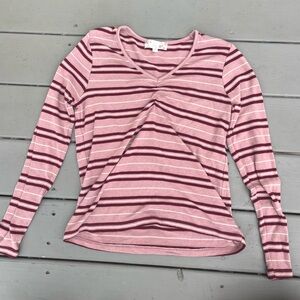 PINK ROSE Stretchy Stripped Top Size Medium